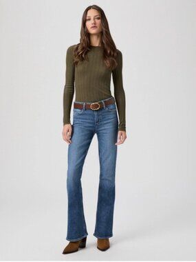 PAIGE High Rise Laurel Canyon jeans in Bellflower Distressed. Size 27.